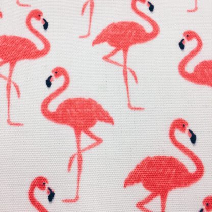 Kosmetiktasche mit Flamingos in weiß/melone